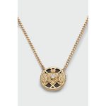 Balmain aukso pakabukas su deimantu, oniksu ir grandinėle Emblem