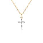 Diamond cross necklace in gold