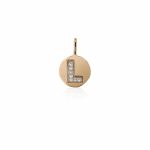 Diamond pendant in gold, letter L