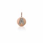 Diamond pendant in gold, letter A