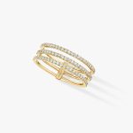 Messika diamond ring in gold Gatsby 3 Rows