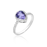 Tanzanite and diamond ring in gold