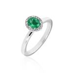 Emerald and diamond ring in gold