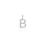 Diamond pendant in gold, letter B