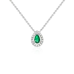Diamond and emerald necklace in gold