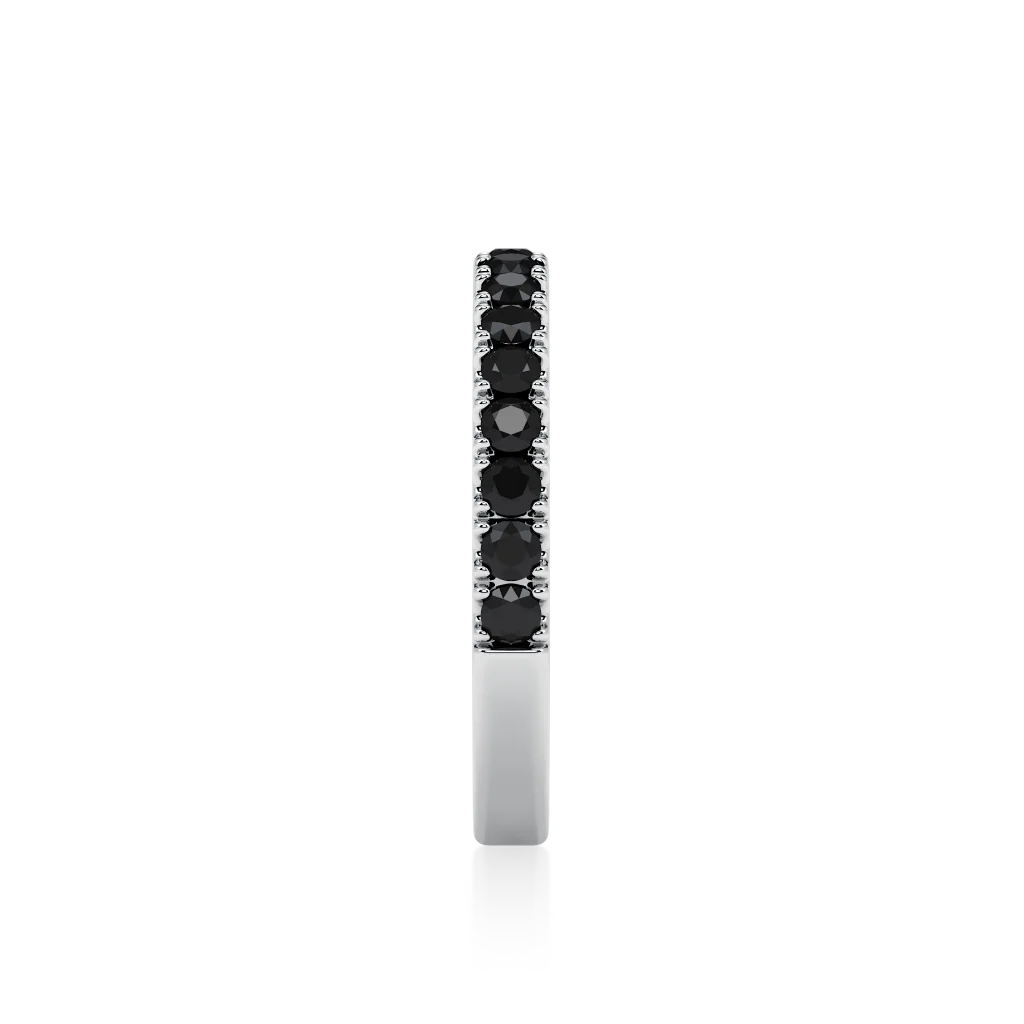 Balto aukso žiedas su juodais deimantais