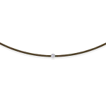 Khaki string bracelet with 0,01 ct diamond