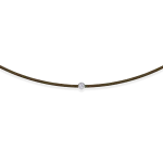 Khaki string bracelet with 0,02 ct diamond