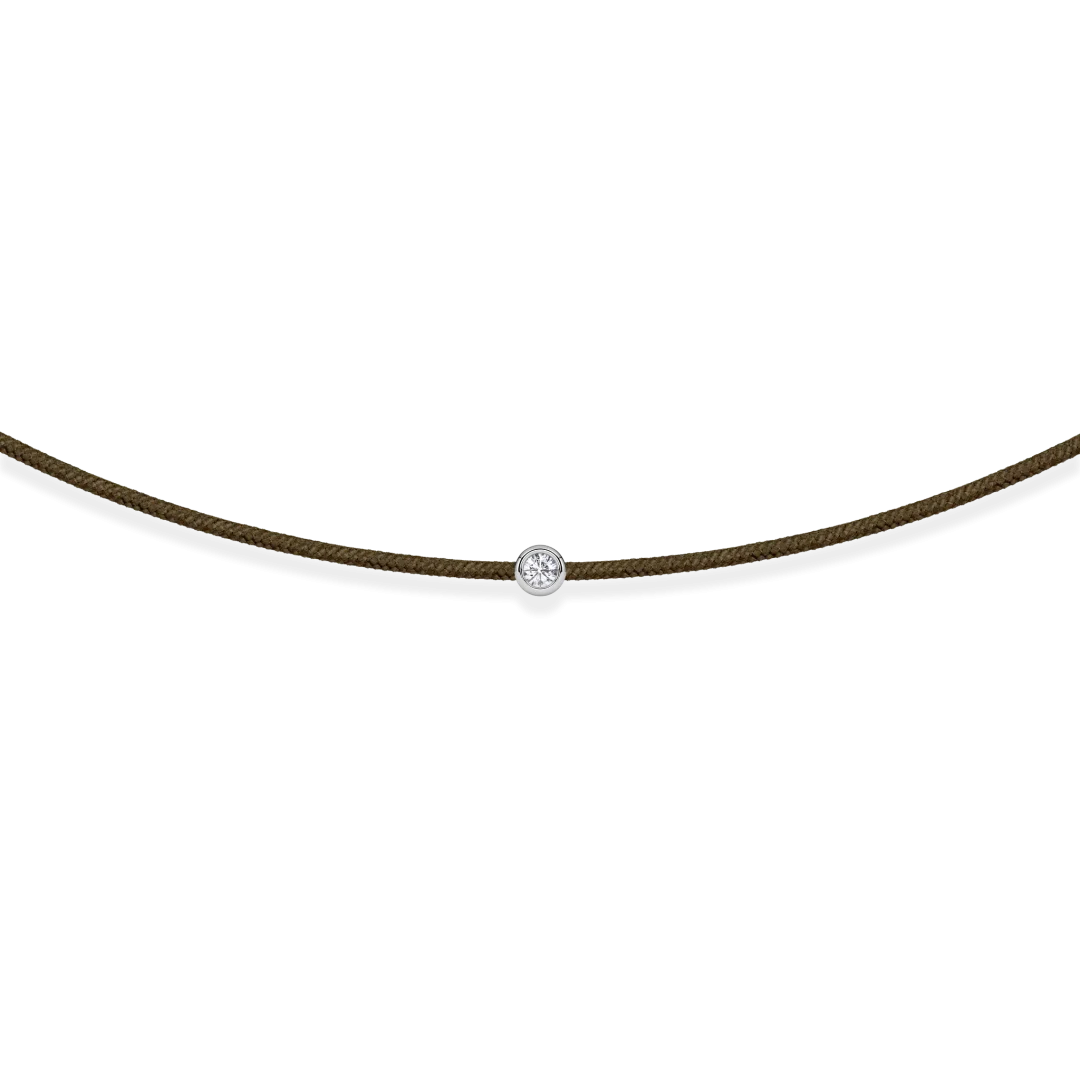 Chaki siūlo apyrankė su balto aukso ir 0.04 ct deimantu