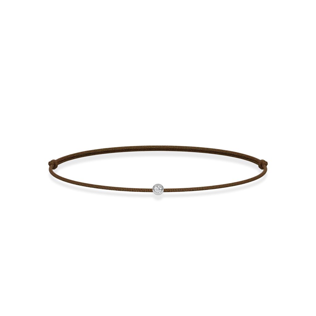 Chaki siūlo apyrankė su balto aukso ir 0.04 ct deimantu