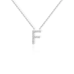 Diamond necklace in gold, letter F