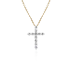 Diamond cross necklace in gold
