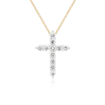 Diamond cross necklace in gold