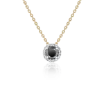 Black diamond necklace in gold
