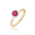 Ruby and diamond ring in gold