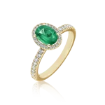 Emerald and diamond ring in gold