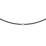 Black string bracelet with 0,04 ct diamond