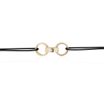 Black string bracelet with 0,03 ct diamond
