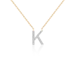 Diamond necklace in gold, letter K