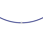 Blue string bracelet with 0,01 ct diamond