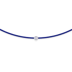 Blue string bracelet with 0,06 ct diamond