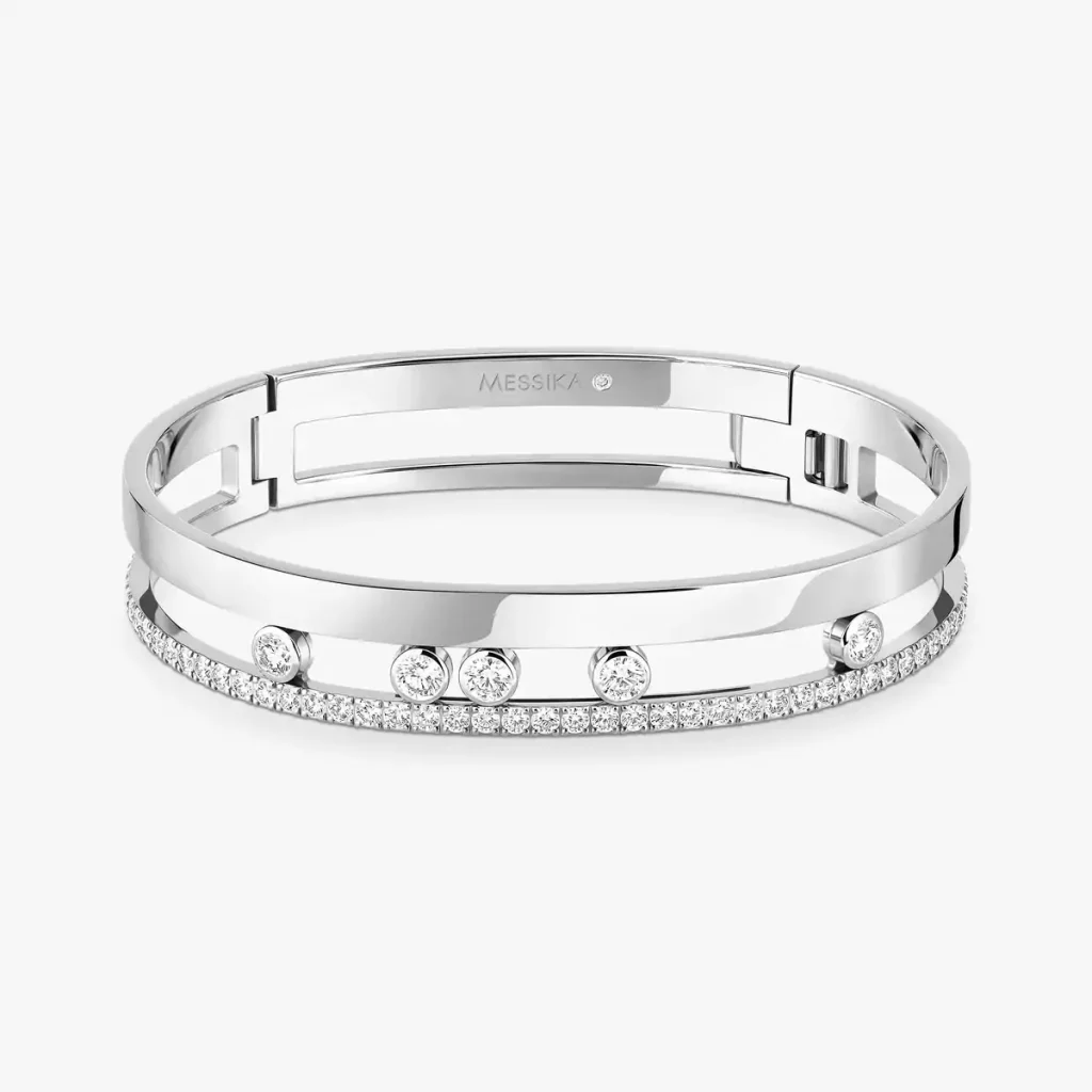 Messika balto aukso bangle apyrankė su deimantais