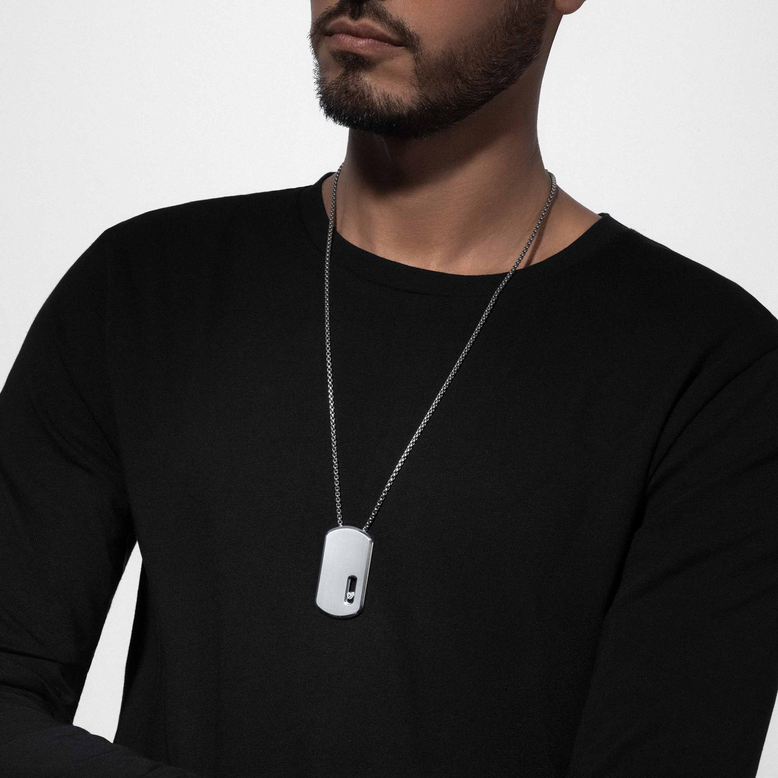 MESSIKA TITANIUM PENDANT WITH DIAMOND MOVE TITANIUM Factory By Ribas