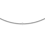 Grey string bracelet with 0,02 ct diamond