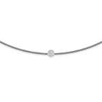Grey string bracelet with 0,08 ct diamond
