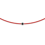 Red string bracelet with 0,06 ct black diamond