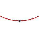 Red string bracelet with 0,07 ct black diamond