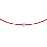 Red string bracelet with 0,11 ct diamond