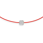Red string bracelet with 0,07 ct diamonds