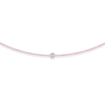 Pink string bracelet with 0,04 ct diamond
