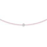 Pink string bracelet with 0,06 ct diamond