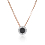 Black diamond necklace in gold