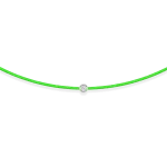 Neon green string bracelet with 0,04 ct diamond