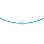 Emerald green string bracelet with 0,08 ct diamond