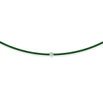 Green string bracelet with 0,01 ct diamond