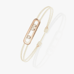 MESSIKA diamond and cream cord bracelet in gold Care(s)