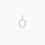 Diamond pendant in gold, letter O