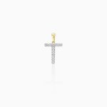 Diamond pendant in gold, letter T