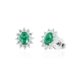 Emerald and diamond earrings in gold