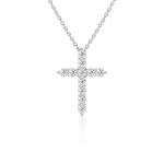 Diamond cross necklace in gold