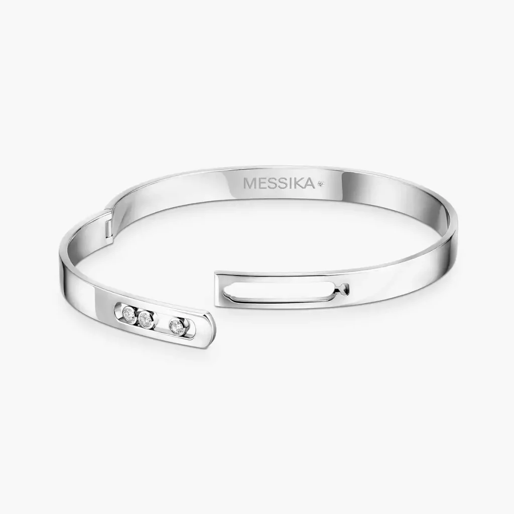 Messika balto aukso bangle apyrankė su deimantais