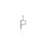 Diamond pendant in gold, letter P