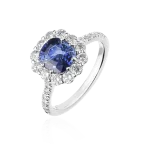 Sapphire and diamond ring in gold