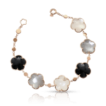 PASQUALEI BRUNI onyx, moonstone and diamond bracelet in gold Petit Joli Bouquet Lunaire