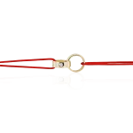 Red string bracelet with 0,02 ct diamond