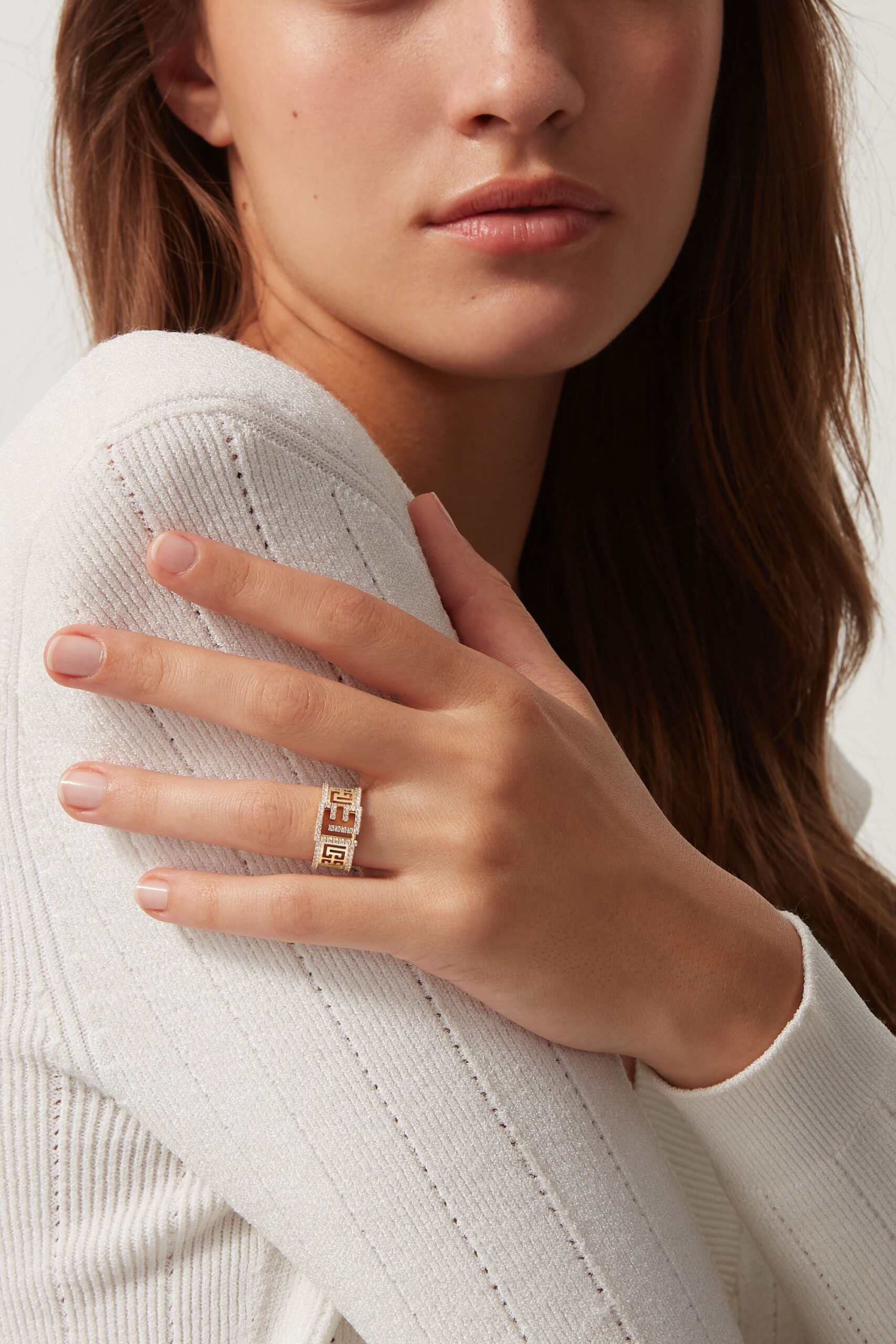 BALMAIN diamond ring in gold Labyrinth | Factory By Ribas